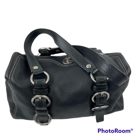 COACH Chelsea Black Pebble Leather Satchel - Picture 2 of 7